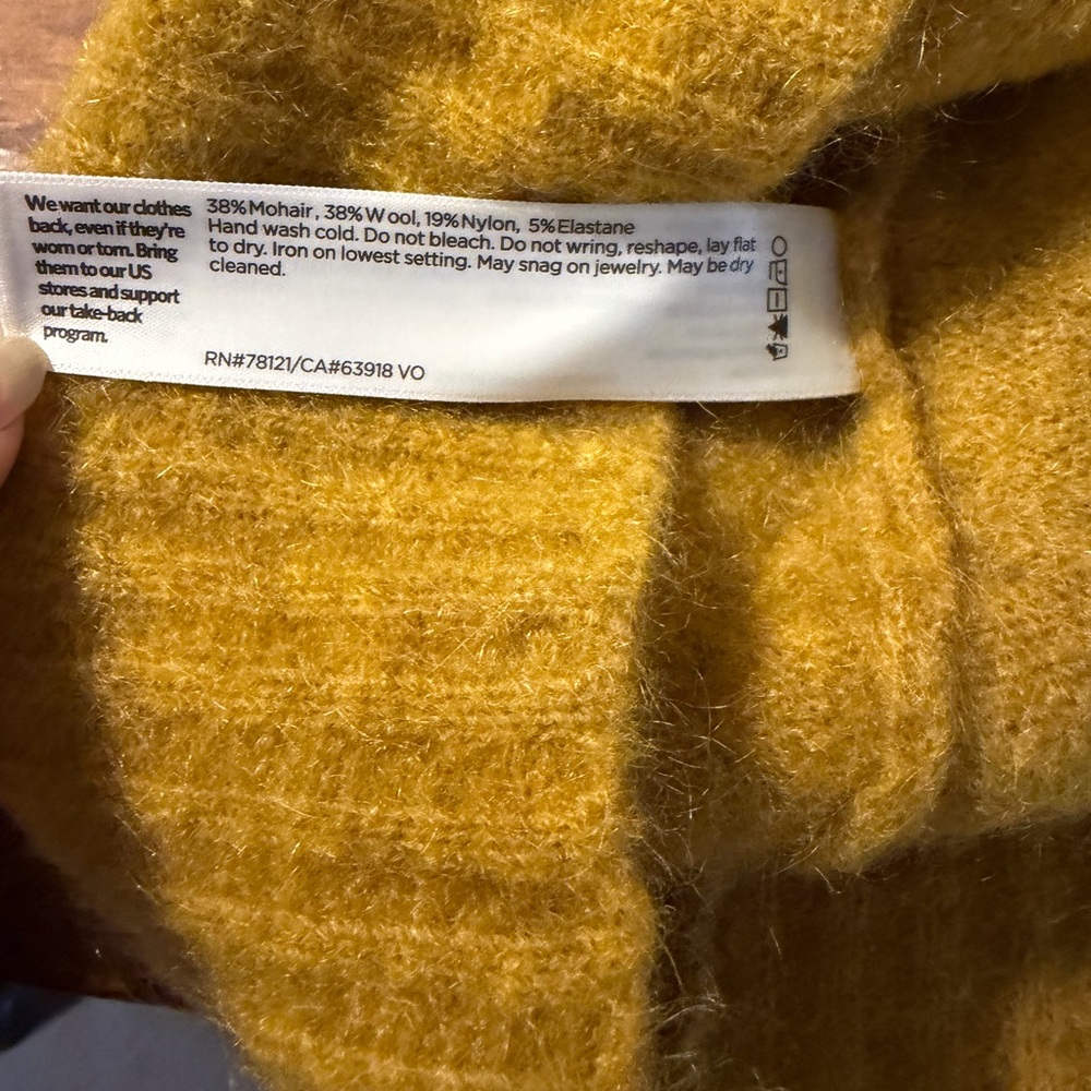 Eileen Fisher Mustard Button-Up Cardigan Size XL Wool,Mohair, Never worn. - Picture 10 of 10